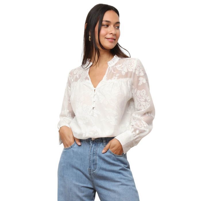 La Modeuse-Chemisiers, blouses-Blouse fluide en voile de coton