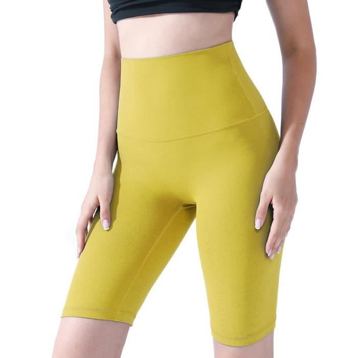 Short de Sport Femme Yoga Taille Haute Rose Respirant