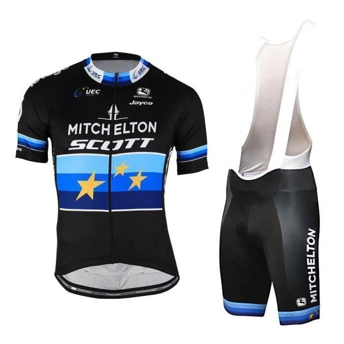 Ensemble de maillot de cyclisme pour homme, chemise rose à manches courtes, short à bretelles