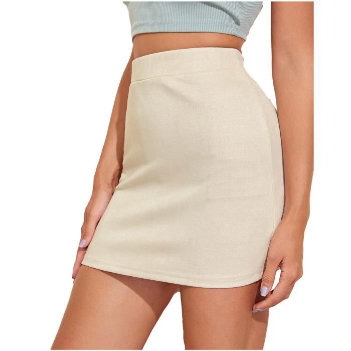 jupe courte beige
