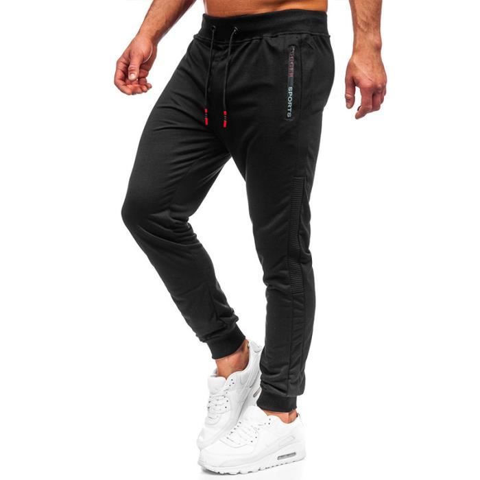 Pantalon de Sport Homme - Jogging Noir Ajusté - Fitness Running Indoor Noir  - Cdiscount Sport