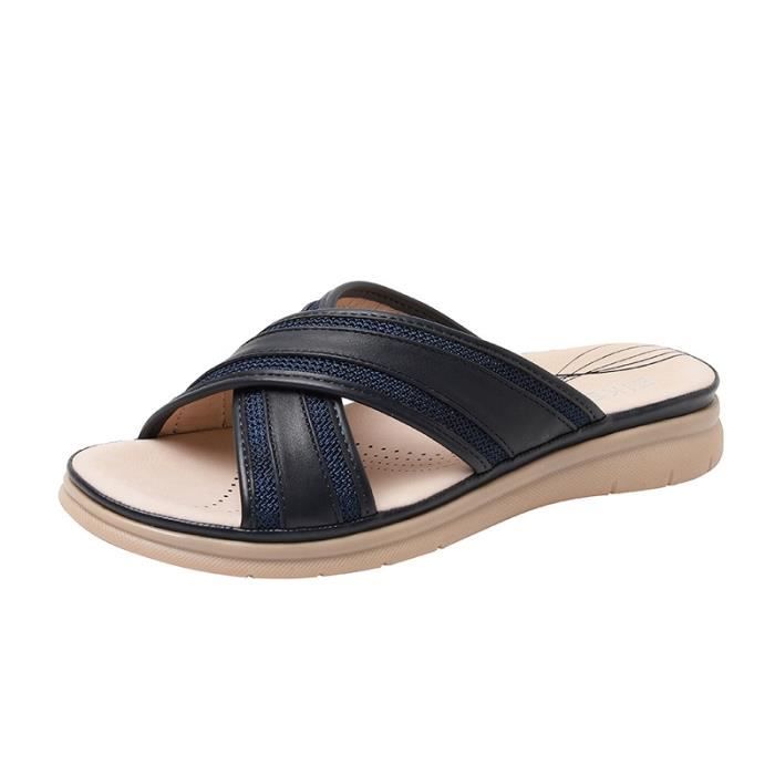 Générique Tongs En Cuir Pour Hommes, Sandales à Bout Ouvert