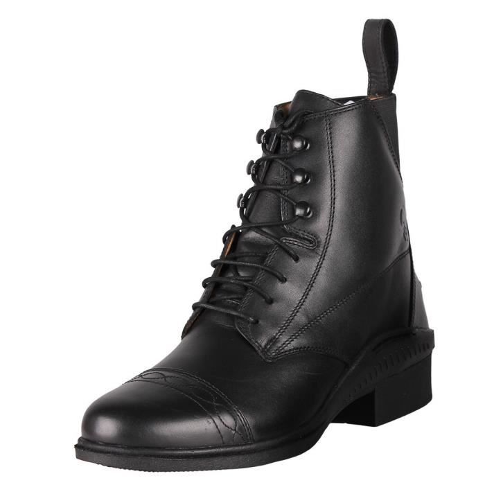 QHP Bottes Équitation Sasha - Bottes Cuir Avec Inserts Interchangeables Et Velcro