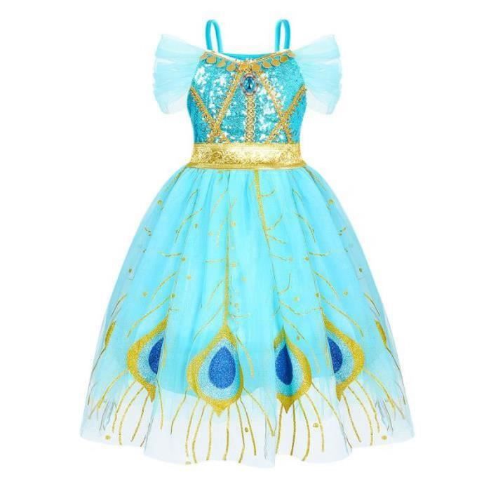 Jasmine Costume de Filles Princesse Aladdin la Lampe Magique de Noël Carnaval Cosplay Costume Jasmine Costume de Filles Princesse Aladdin la Lampe Magique de Noël Carnaval Cosplay Costume