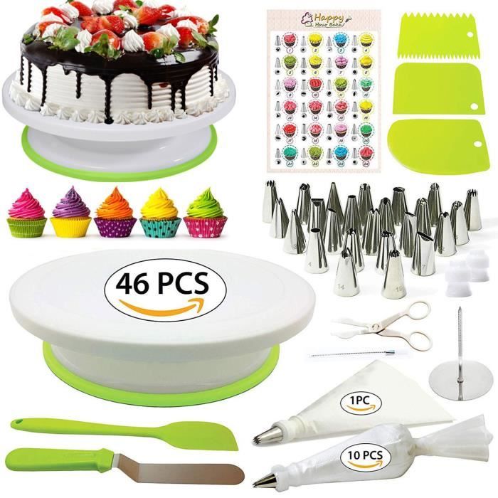 Tempsa 46pcs Kit De Patisserie Plateau Tournant De Gateau Poche A Douille Deco Cdiscount Bricolage