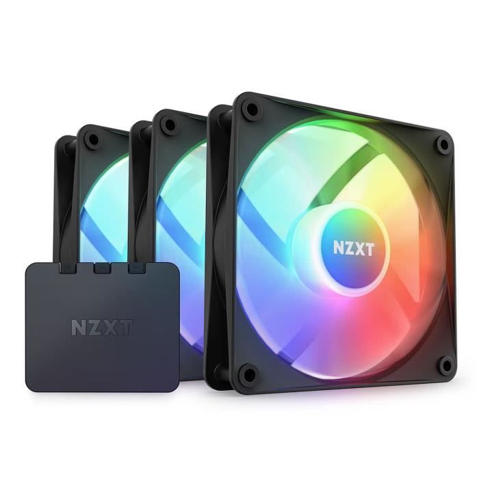 NZXT F120 Core RGB Triple Pack (Noir) - Pack de 3 Ventilateurs 120 mm RGB PWM avec contrôleur RGB