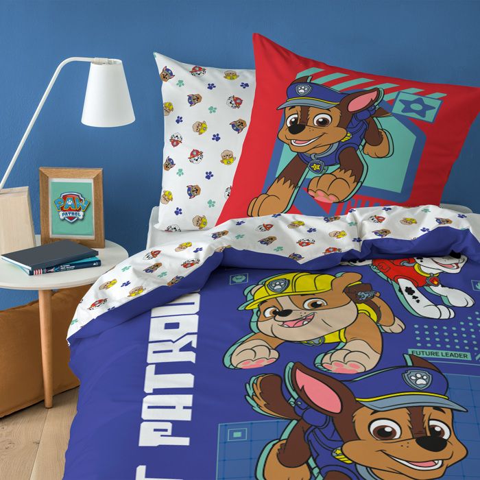 Parure de lit enfant 100% coton Bleu Pat Patrouille Patou