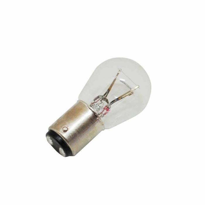 AMPOULE-LAMPE 12V 21-5W NORME P21-5W CULOT BAY15D BLANC (FEU POSITION + STOP) (VENDU A L'UNITE) -FLOSSER- - FP MOTO