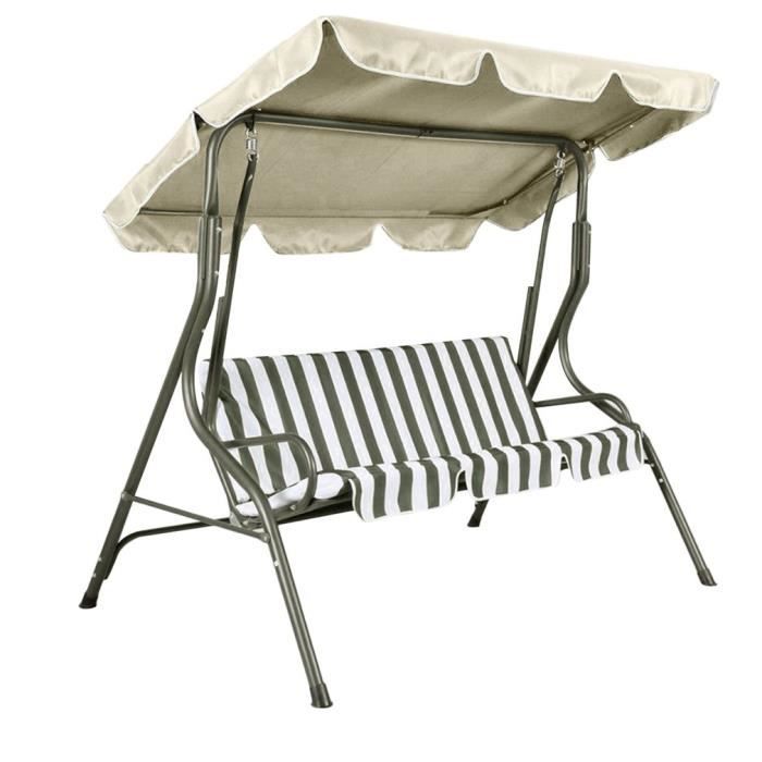 Housse De Siège Balançoire Jardin 158x52x52cm Gris - Protection Imperméable