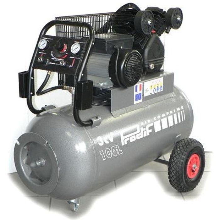 Compresseur à courroie bi-cylindre PRODIF - V100 L3 CV -