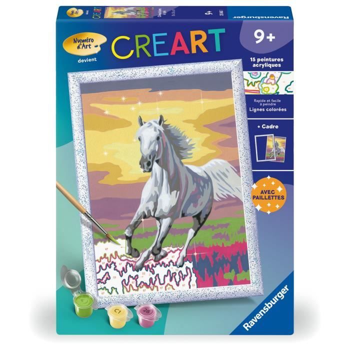 Ravensburger CreArt Kids 18x24 cm Numéro d'art Cheval dans Le pré Kit de Peinture par numéros Dès 25845 - vue 5