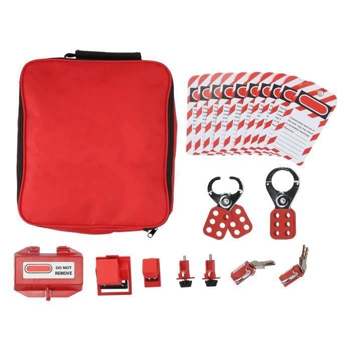 Kit De Verrouillage Pour Disjoncteur - 5 Goupilles De Sécurité Avec Cadenas | Conforme OSHA, Nylon Et Acier Inoxydable | Pour Travaux électriques
