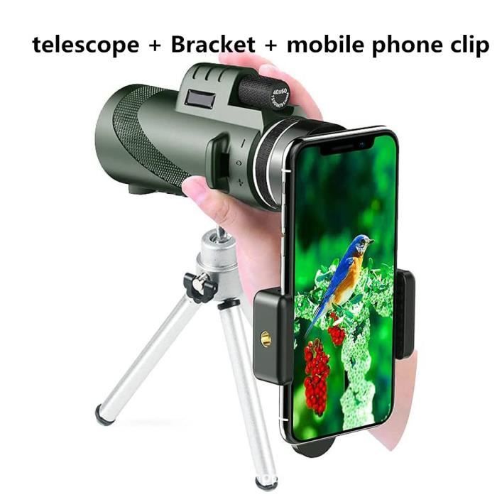 Télescope Monoculaire 40x60 SEESEE.U - Vision Jour/nuit, Champ 66m/8000m - Pour Chasse, Camping, Observation Extérieure
