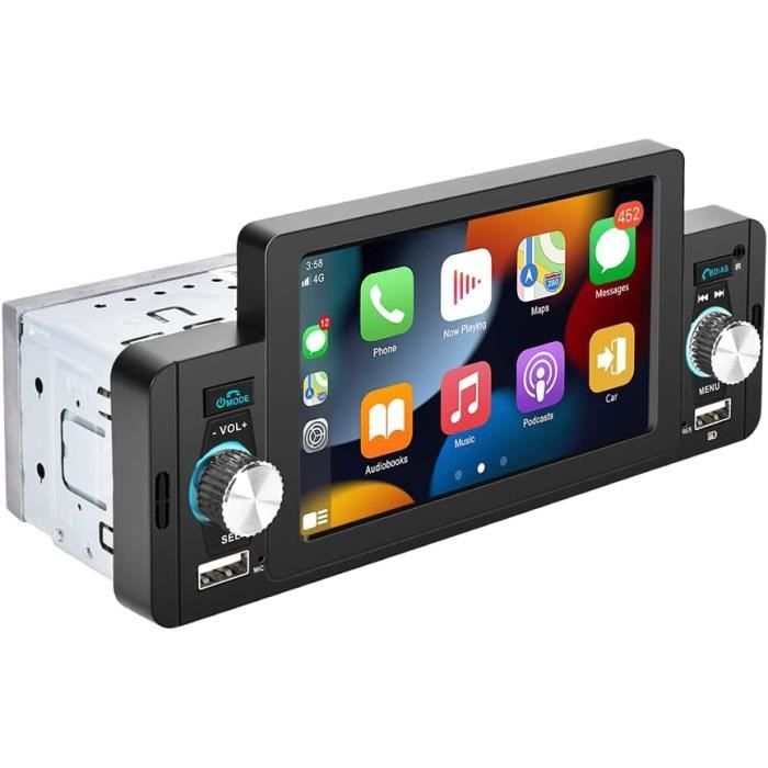 Autoradio Bluetooth,1 DIN Radio Voiture Récepteur avec Lecteur MP3 FM