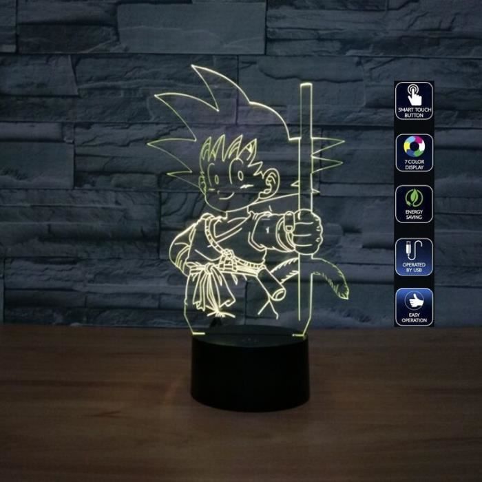 Lampe Tactile Dragon Ball Z - Goku Kamehameha - Veilleuse LED - Figurine Manga 2024