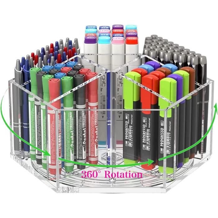 Organiseur Sous Bureau Rotatif 360° QWORK - Rangement à Pince En Maille Métallique Pour Téléphone, Chargeur, Stylos