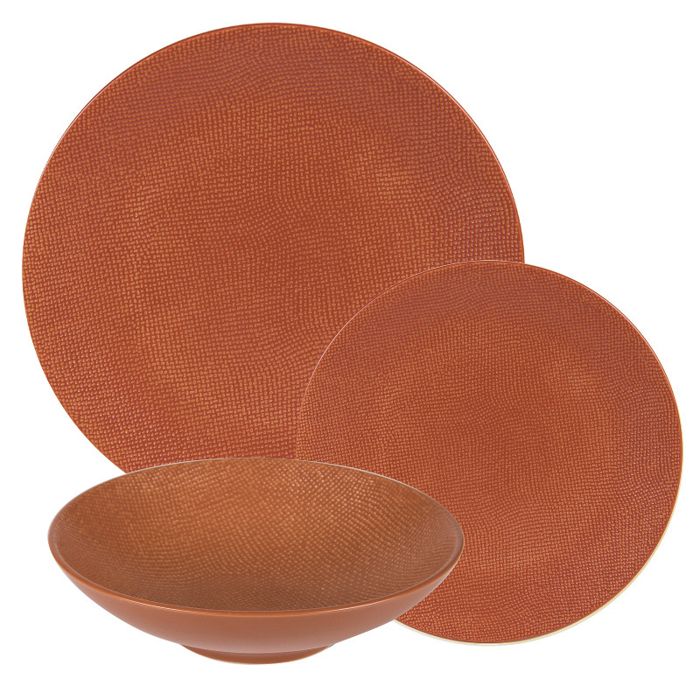 Service dassiettes Vésuvio terra 18 pièces - Table Passion