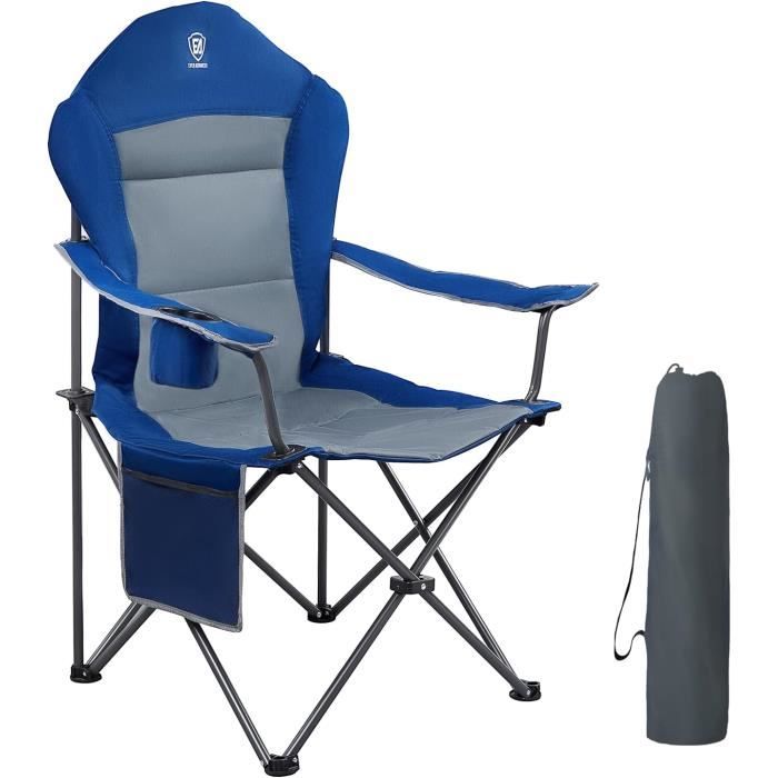 Chaise de camping pliante Camp & Go noire chauffante QC200H-441-1