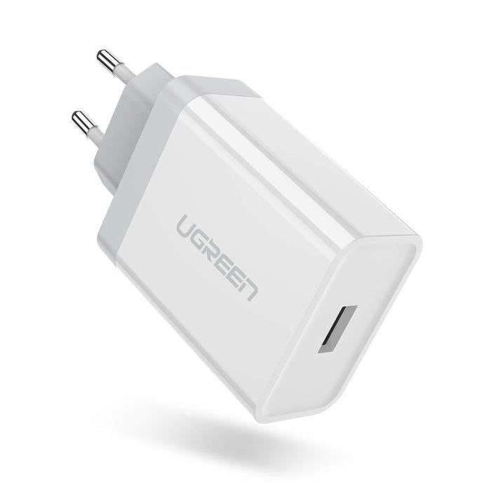 30W Chargeur pour Samsung S10 Plus 5G S10E A21S A31,Huawei P20 P30 P40 Lite,Mate 20 30//10 Pro,3 Port Prise USB Secteur Multiple Mural,Quick Charge 3.0 Rapide Adaptateur Universel de Bureau+2M C Cable