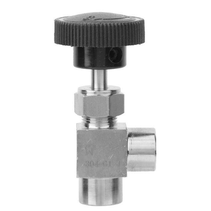 ZAES Vanne à Pointeau 1/4 BSP Acier Inoxydable AISI 316L - Haute Pression 6000 PSI - Vanne D'Arrêt Et Régulation