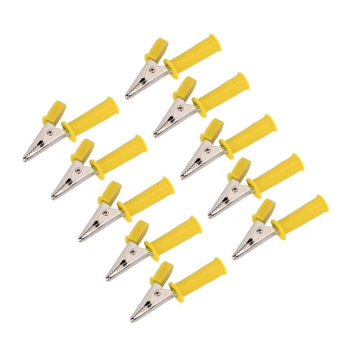 Lot 12 Pinces Crocodile Isolées - 4 Couleurs, Pour Fiches 2mm, Test Électrique
