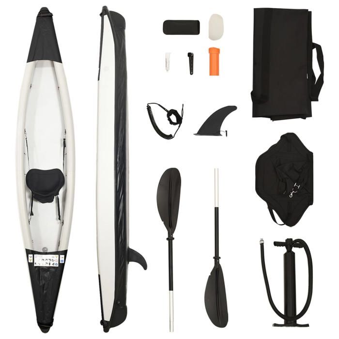 vidaXL Kayak gonflable noir 375x72x31 cm polyester 93435