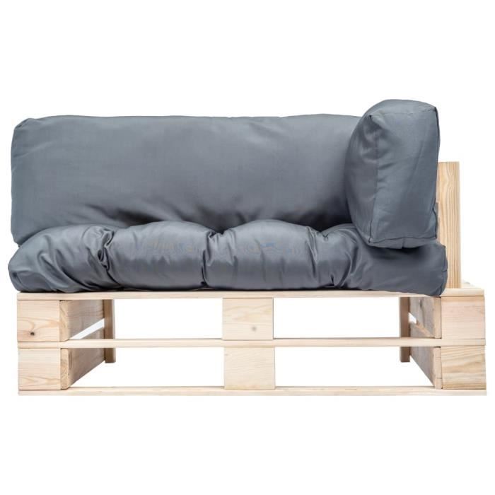 Oreiller d'extérieur 2 pcs Impression rayure 60 x 40 cm Gris | Leroy Merlin