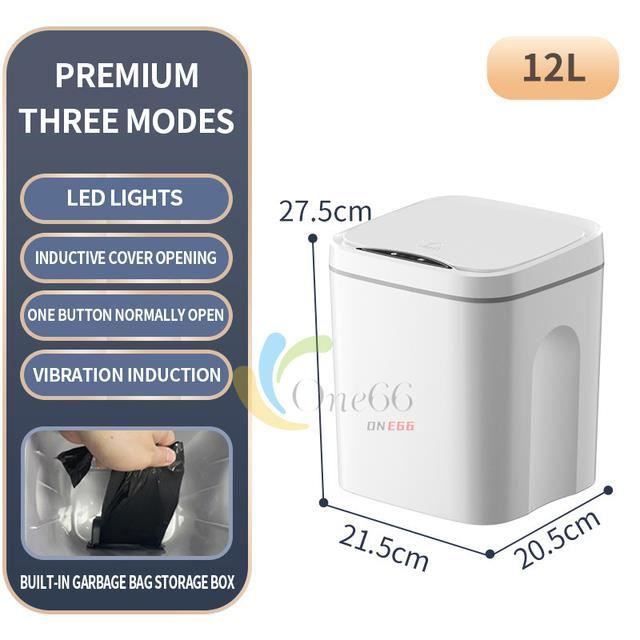 Poubelle Salle Bain Poubelle Intelligente 12L, Poubelle De Cuisine Automatique, Poubelle Poubelle Toilette Wc