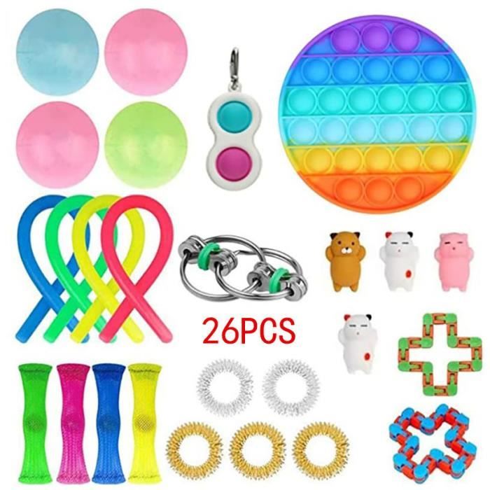 Lot 6 Bâtons Sensoriels Antistress En Silicone – Fidget Toys Pour Enfants Et Adultes – Soulage Anxiété, Améliore Concentration