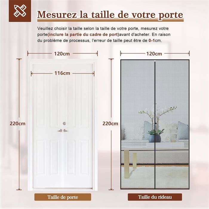 Moustiquaire Porte 215x80cm Fenetre Aimantée Magnetique, Rideaux Anti Mouches Pour Porte,Rideaux Toile Insect Ecran,Moustiquaire Baie Vitree Coulissante,Magnétique Moustique Sans Perçage Blanc