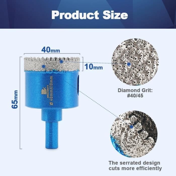 Store Lot De 6 Forets Diamantés À Pointe Diamant En Acier Inoxydable