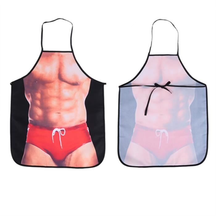 KOQAIIZ Tablier BBQ Sexy & Drôle - Homme Musclé Imprimé, Cadeau Fun Pour Homme, Barbecue, Cuisine, Fête