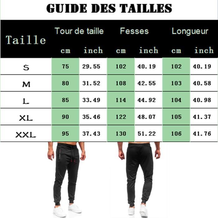 Taille jogging top homme