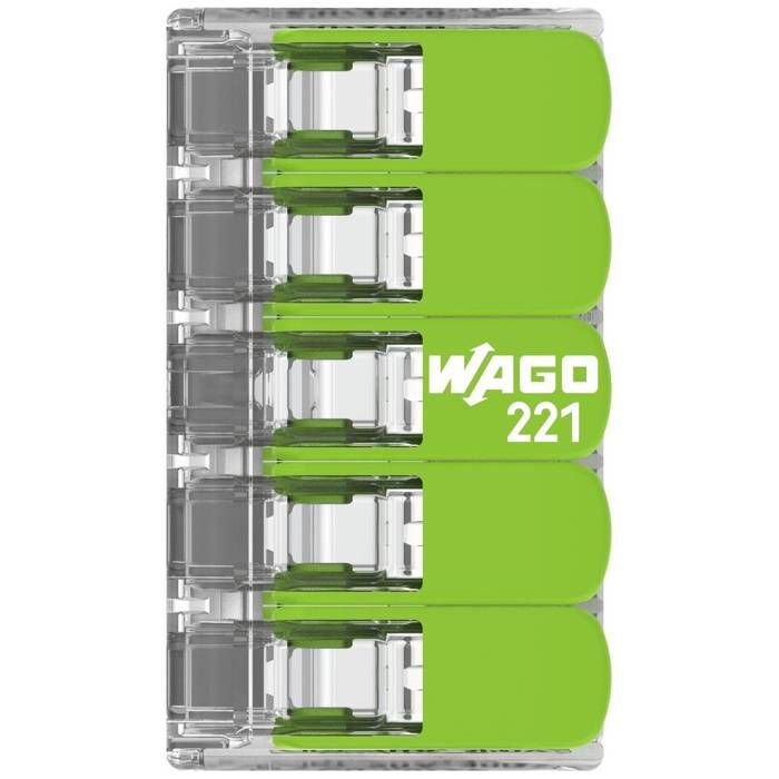 Bornes à Levier WAGO 221 - Sachet De 10 - 2 Entrées - Pour Fils 0,14 à 4 Mm² - 32A, 450V - Installation Rapide