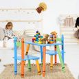 GOPLUS Ensemble Table et 2 Chaises pour Enfants,Ensemble de Meubles Multi-Usage,en Bois MDF et Bois de Pin,Design Créatif-2