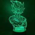 Cool Kids Led Night Lamp Dragon Ball Z Goku Figure Veilleuse Pour Enfant Chambre Décor Anime 3D Illusion Led Night Light Saiyan-2