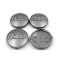 4 Nouvelle --- 60 mm argent Audi Bouchons de roue en alliage, badges emblème gris-2