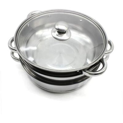 Cuit-vapeur à 3 étages En Acier Inoxydable De 28 Cm Avec Couvercle En