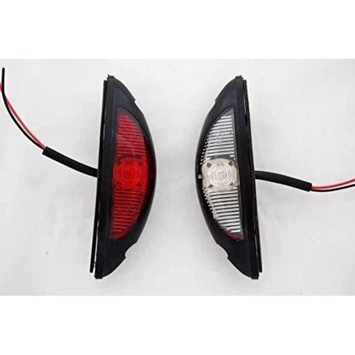 2 Feux De Gabarit LED 12V/24V - Blanc Et Rouge, Pour Camions, Remorques, Caravanes, Bus