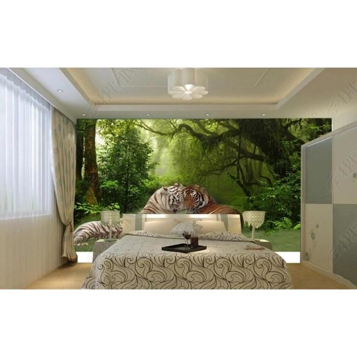 Naturempress Papier Peint Panoramique Forêt Verte 3D Poster Mural pour  Salon Chambre Décoration Murale