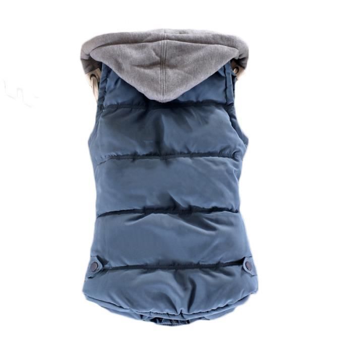 Femme Gilet Doudoune Ultra Léger Sans Manches Zip Col Montant