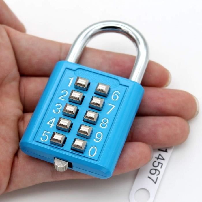 Lot De 2 Cadenas à Combinaison Zarker XB35 - 8 Boutons, Code à 4 Chiffres Fixe, Manilles Acier Chromé, émeraude