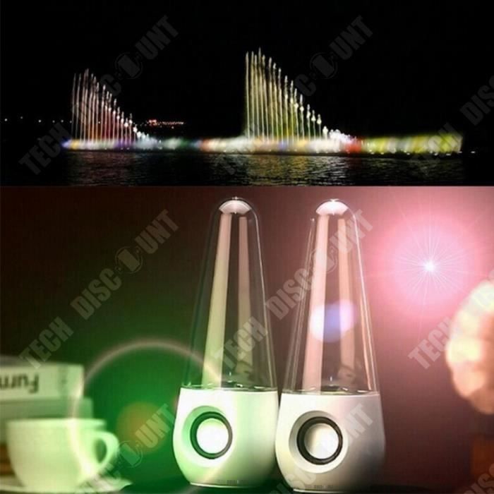Haut-parleur LED Avec Fontaine Lumineuse – 3W – Changement De Couleur – Connectivité Audio 3,5mm – Pour Smartphone, PC – 22,5 Cm