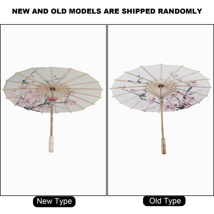 Parapluie En Papier Blanc Japonais - Lot De 4, 60 Cm De Diamètre, Parasol Décoratif En Papier Huilé Et Bois Pour Photo, Fête, Cosplay