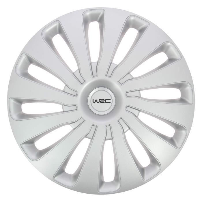ALBRECHT Enjoliveurs Universels Venus Nylon Lux 14 Pouces - Pack De 4, Argent, Protection Jantes