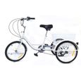 20" 8 vitesses Tricycle Tricycle Cruise Adulte vélo à 3 roues avec grand panier-3