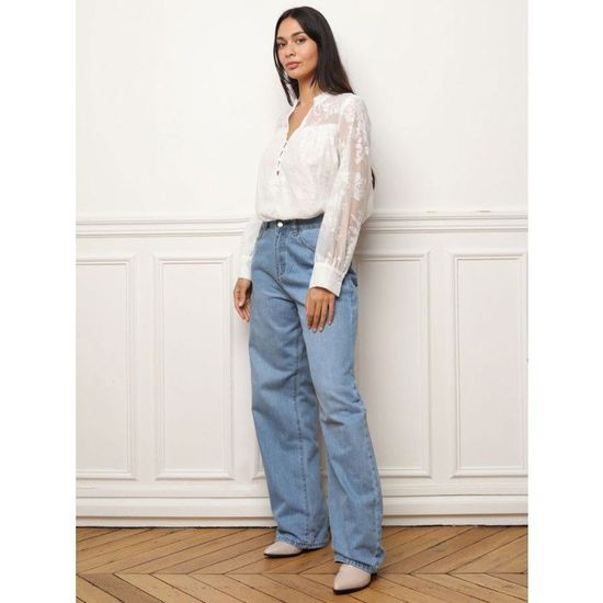 PANTALON CARGO EN DENIM À POCHES - Marron France