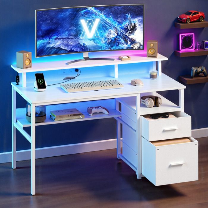 Rolanstar Bureau De Jeu En Fore De L Avec Support Pour écran, Clapier