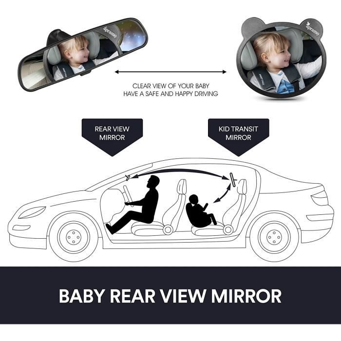 Rétroviseur bébé, rétroviseur de voiture pour bébé rétroviseur de voiture  pour bébé avec siège arrière rétroviseur