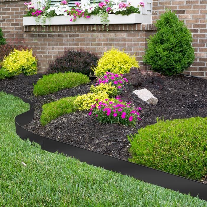 Tubiaz Bordure de pelouse en métal galvanisé, 100 x 15 cm, Bord de Tonte pour palissade, parterres de Jardin, différentes Longueurs Disponibles, Longueur 5 m